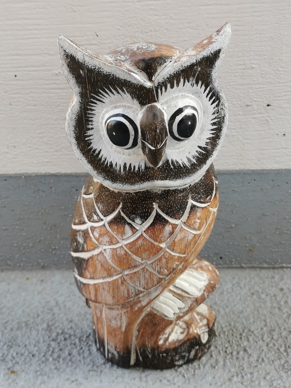 Vintage Hand-Carved Wooden Owl Figurine 12” Rustic Home Decor - Picture 6 of 11